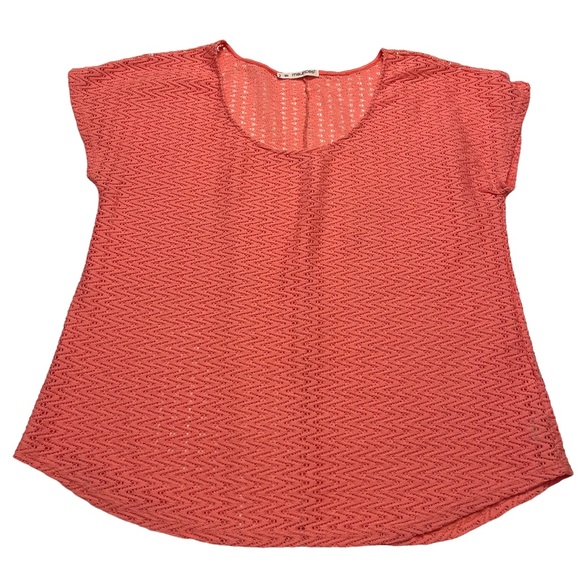 MAURICES Mesh Top zigzag pattern Peach Colour Size 2x - Picture 1 of 7